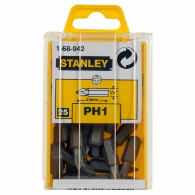 Afbeelding van Stanley handgereedschap 1/4&quot; Bits Phillips Nr1 25 stuks 1 68 942
