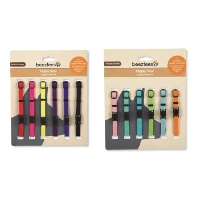 Afbeelding van Nylon Puppyhalsbandjes (22 35 cm x 10 mm) 6 stuks