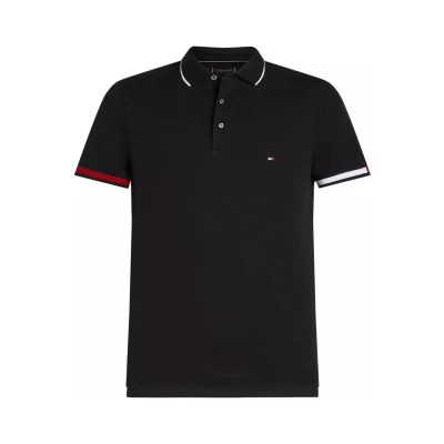 Afbeelding van Tommy Hilfiger FLAG CUFF Poloshirt, Heren, Maat: XXL, Black