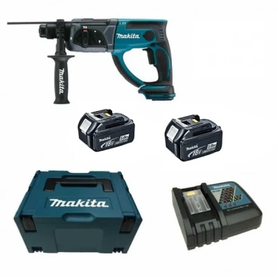 Afbeelding van Makita DHR202RTJ 18V Li ion accu SDS plus combihamer set (2x5.0Ah) in Mbox