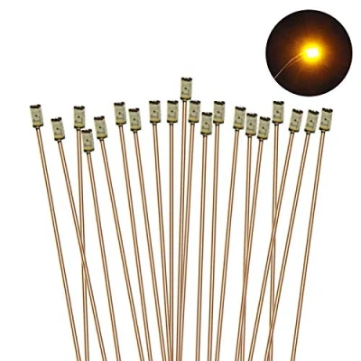 Afbeelding van Evemodel C0603Y 20pcs Pre soldeer micro 0.1mm Koper Bedraad GEEL SMD Led 0603