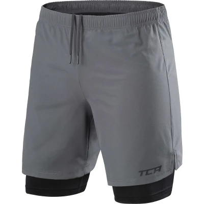 Afbeelding van Ultra 2 in 1 Short met Zak Rits voor Heren Asphalt (Grijs)