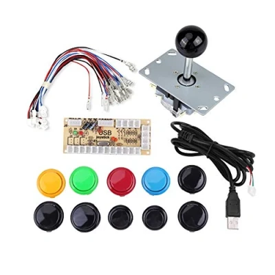Afbeelding van Hilitand Arcade spel, nulvertraging, doe het zelf kit, 10 toetsen + PC joystick games, zwart USB encoder voor MAME
