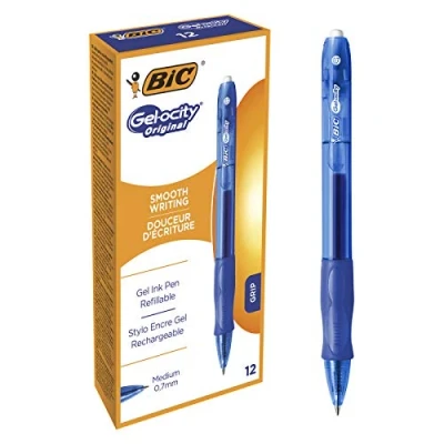 Afbeelding van BIC Gel ocity Original Gelpennen met Kliksysteem Medium Punt (0,7 mm) Blauw, Doos van 12 Stuks