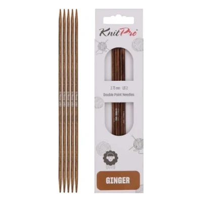 Afbeelding van KnitPro K31004 kousenbreinaalden, hout, bruin, 15 cm x 2,75 mm, 6 count