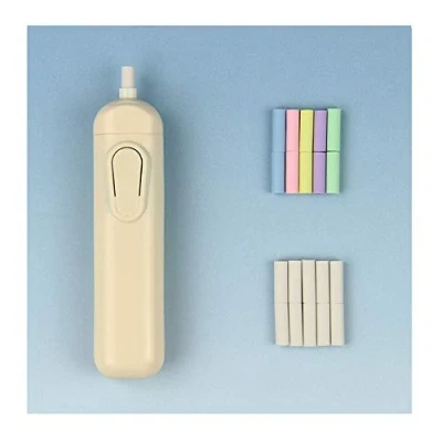 Afbeelding van POWERTOOL elektrische gum, automatische draagbare rubberen potlood gum met 20 stks vullingen, batterij bediende voor kunstenaar tekenen, schilderijen, schetsen, ontwerpen (1 pcS) 100 X 25mm Kleur: wit
