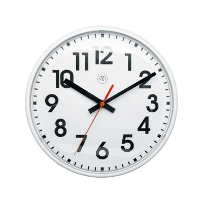 Afbeelding van Wandklok NXT diam. 26cm kunststof wit, witte wijzerplaat