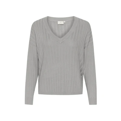 Afbeelding van Kaffe LOLA Trui, Dames, Maat: Large, Grey melange