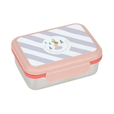 Afbeelding van LÄSSIG Lunchbox voor kinderen, roestvrij staal, lunchbox, ontbijtbox, duurzaam, kleuterschool, school/lunchbox roze/roze