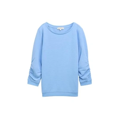 Afbeelding van TOM Tailor Denim Structured Sweater, Dames, Maat: Large, Light blue