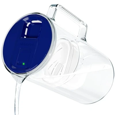 Afbeelding van Wessper Waterfilterkan met LED indicator, 3 Liter, Water Karaf Filter patroon, Glazen Kan, BPA vrij “BPA FREE, Blauw