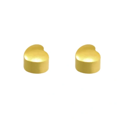 Afbeelding van Caflon 4mm 24K gold plated stalen oorknopjes voor oorschieter hypoallergeen steriel verpakt goudkleurig hartje