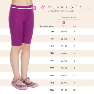 Afbeelding van Merry Style MS MS10 132 LE Meisjes Leggings Sport Vrijetijdsbroek Kort Viscose Sporbroek Yogabroek Smaragdgroen 158