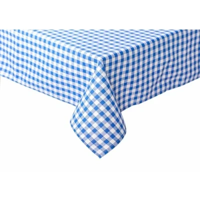 Afbeelding van TextilDepot24 Landhaus geruite tafelkleden, 5 mm, servetten, 100% katoen, 140 x cm, blauw en wit geruit