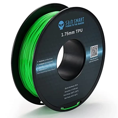 Afbeelding van SainSmart Flexibel TPU 3D print filament, 1,75 mm, 0,8 kg, maatnauwkeurigheid +/ 0,05 mm (neongroen)