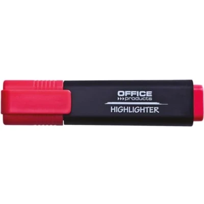 Afbeelding van OFFICE PRODUCTS Markeerstiften, oplichtend, verpakking van 10 stuks, kleur: rood/highlighter, niet giftige inkt, wigvormige punt, lichtgevende kleuren, hoge kwaliteit/lijndikte 1 5 mm