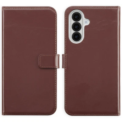 Afbeelding van Samsung Galaxy A56 Hoesje Echt leder Selencia Bookcase Bruin Telefoonhoesje