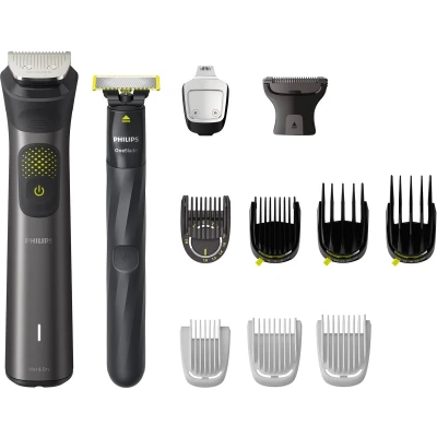 Afbeelding van Philips All in One Series 9000 MG9540/15 13 1 Multigroom Baardtrimmer Voor baard lichaam en haar met OneBlade Donkergrijs
