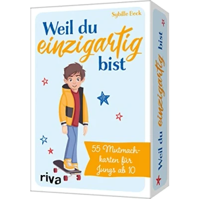Afbeelding van Weil du einzigartig bist: 55 Mutmachkarten Für Jungs ab 10. Das perfekte Geschenk den Sohn, Neffen, Enkel. mehr Selbstbewusstsein, Mut, innere Stärke, Selbstvertrauen