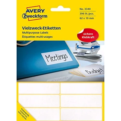 Afbeelding van Avery Handbeschrijfbare etiketten 62 x 19 mm, wit, handbeschrijfbaar,