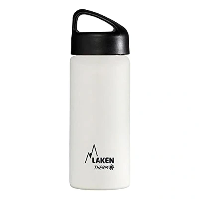 Afbeelding van Laken klassieke thermische fles roestvrij staal 18/8, vacuümisolatie met dubbele wand en brede mond, wit, 500 ml