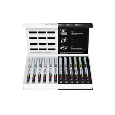 Afbeelding van Karin Pigment DecoBrush Acrylmarkers set van 12 Grey Colors