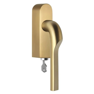 Afbeelding van Formani Rivio by Gensler GL100 DKLOCK O draaikiepgarnituur afsluitbaar linksdraaiend PVD mat goud