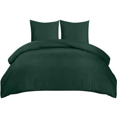Afbeelding van Utopia Bedding Dekbedovertrek Set Zachte Microvezel 260x240cm met Kussenslopen 65x65cm Beddengoed Smaragd