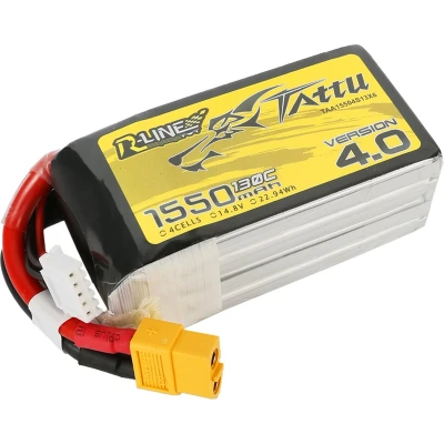 Afbeelding van Tattu LiPo accupack 14.8 V 1550 mAh Aantal cellen: 4 130 C Block XT60