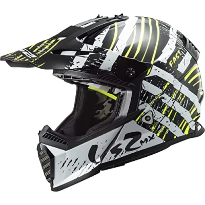Afbeelding van LS2 MX437 Fast Evo Verve Motorcross helm, zwart wit, afmeting XL voor man