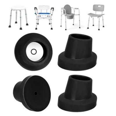 Afbeelding van supregear Douche Stoel Pootdoppen Zware Vervangende Voeten voor Badzit, 2,86 cm I.D. Hellende Rubberen Tips Douchekrukken Overdrachtsbank, Antislip Extreme Grip Zuignapvoeten, 4PK