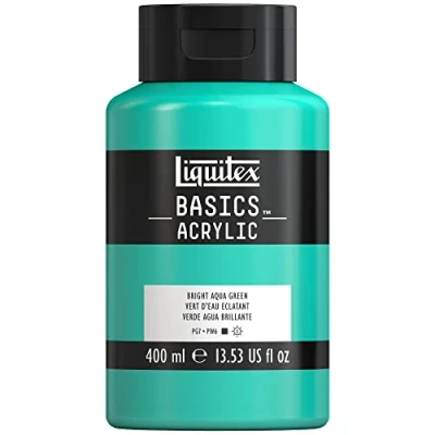 Afbeelding van Liquitex Basics 8870329 Monopigmenteerde acrylverf, kunstenaarspigmenten, lichtecht, gemiddelde viscositeit, archiefkwaliteit, zijdeglanzende afwerking, 400ml Bright Aqua Green
