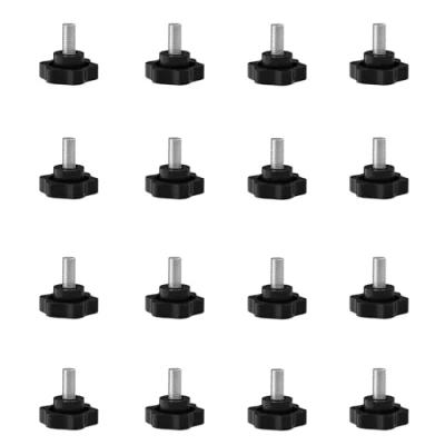 Afbeelding van SHULLIN 16 stuks M5 sterkopschroeven stergreepschroef kartelschroef stergreep schroeven schroefdraad klemknop voor machine industrie uitrusting (M5x12mm)
