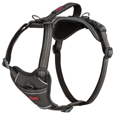 Afbeelding van HALTI Anatomy hondenharnas met greep Geeft uw hond volledige bewegingsvrijheid voor een comfortabele wandeling. 3 bevestigingspunten, neopreen gevoerd, verstelbaar en reflecterend (Maat XS, Grijs)