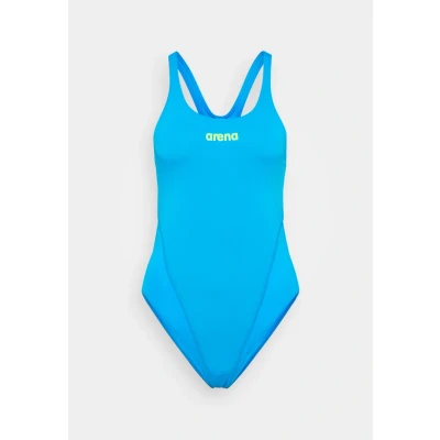 Afbeelding van Arena Womens TEAM Swimsuit TECH Solid Badpak, Dames, Maat: 32, Blue river/artic lime