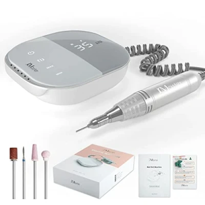 Afbeelding van JCMASTER® TouchPro+ Nagelfrees 35000 Umin, Duits merk professionele set elektrisch voor gelnagels en acrylnagels, voetverzorgingsproduct, kunstnagels, traploze regeling, touch bediening, incl. 4 bits serienummer
