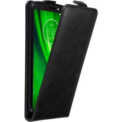 Afbeelding van Cadorabo Hoesje geschikt voor Motorola MOTO E5 / G6 PLAY in ZWARTE NACHT Beschermhoes flip design Case Cover met magnetische sluiting