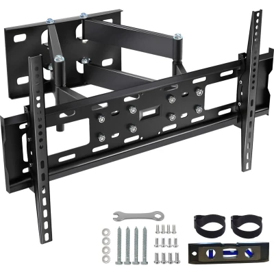 Afbeelding van Venton Verstelbare, kantelbare en draaibare tv wandhouder, houder voor gebogen, platte televisies monitoren, VESA 400 x 600 max (32 inch 75 inch), max. 50 kg televisiehouder, kantelen, draaien