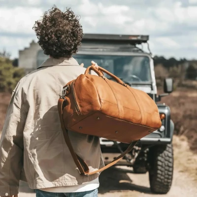 Afbeelding van The Chesterfield Brand Leren Weekendtas Cognac Melbourne