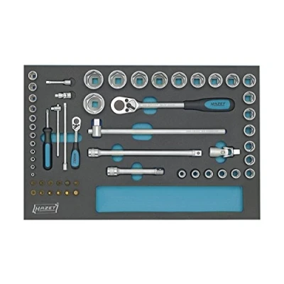 Afbeelding van Hazet 163 57/56 Dopsleutelset Metrisch 1/4 (6.3 mm), 1/2 (12.5 mm) 56 delig