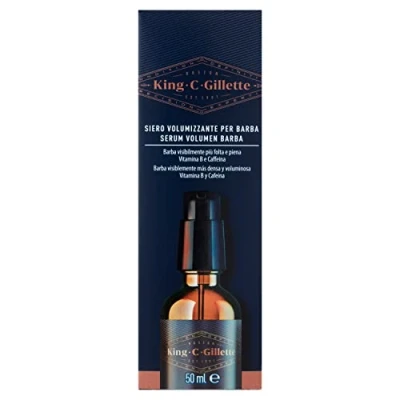 Afbeelding van King C. Gillette Baardserum, volume, baardverzorging voor heren, met vitamine B complex en cafeïne, 50 ml, cadeau idee heren