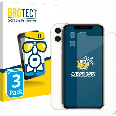 Afbeelding van BROTECT Screenprotector voor Apple iPhone 11 (Voor+Camera) Folie Beschermfolie Beschermglas transparant (3 Stuks)