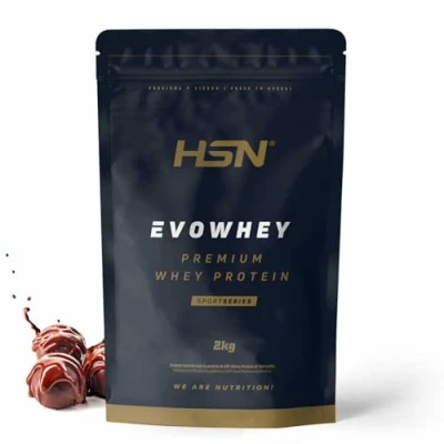 Afbeelding van HSN Evowhey Protein 2.0 weiproteïneconcentraat, dubbele chocoladesmaak, 2 kg = 67 blikjes per verpakking, wei eiwitconcentraat, geen GMO, veganistisch, glutenvrij en soja