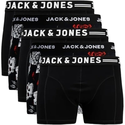 Afbeelding van JACK &amp; JONES Boxershorts voor heren, 5 stuks, grote maten, oversized, Kep11, boxershorts, katoenmix, onderbroek 3XL, 4XL, 5XL, 6XL, 7XL, 8XL, Set van x 40 7XL
