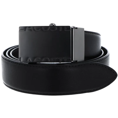 Afbeelding van LACOSTE Leren Riem Casual 35 Curved Raw Edges W100 Noir Zwart