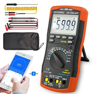Afbeelding van Digitale Multimeter GR 770HC APP TRMS 6000Counts AC DC Amp Meter Non Contact Auto Ranging met Mobile Meet nauwkeurig Volt Weerstand Diodes Continuïteit Duty Cycle Capaciteit Temperatuur