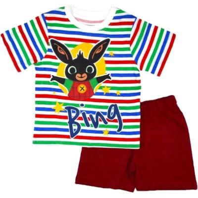 Afbeelding van Bing Bunny konijn short pyjama Rood multi. Maat 110 cm / 5 jaar.