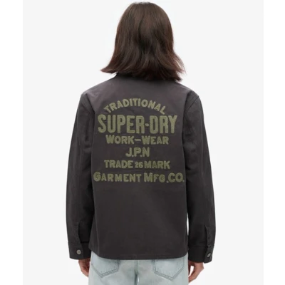 Afbeelding van Superdry Vrouwen Chore jas met Borduursel Zwart Grootte: 36