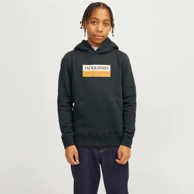 Afbeelding van JACK &amp; JONES JUNIOR hoodie JJECORP met logo donkerblauw/wit