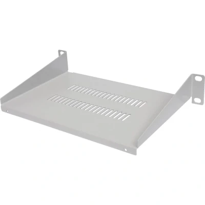 Afbeelding van Intellinet 10&quot; 25,4 cm plank voor montage aan de voorzijde 1 HE (montage op twee voorste profielrails) 150 mm diep geperforeerd grijs 714983